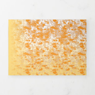 Textile pattern featuring a vibrant orange and gol Tri-Fold card