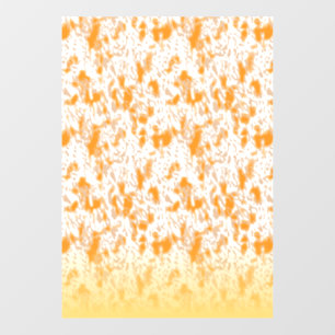 Textile pattern featuring a vibrant orange and gol window cling