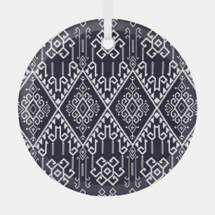 Textile Squares: Fashion Grunge Matrix Glass Tree Decoration
