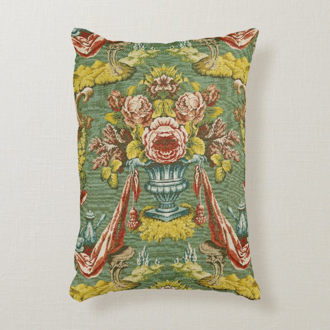 Textile with a repeating floral motif decorative cushion (Front(Vertical))