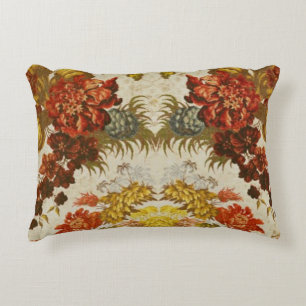 Textile with a repeating floral pattern decorative cushion