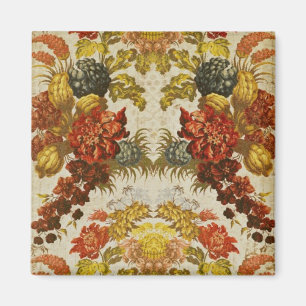 Textile with a repeating floral pattern magnet