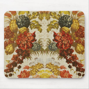 Textile with a repeating floral pattern mouse mat