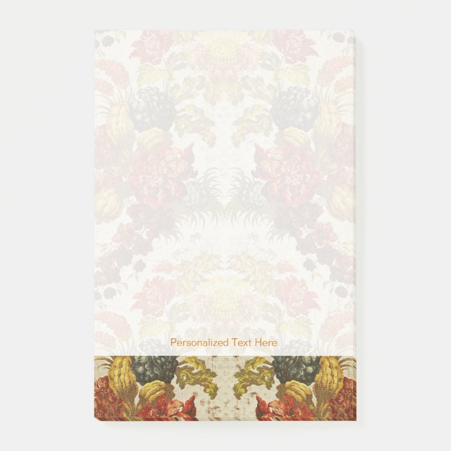 Textile with a repeating floral pattern post-it notes (Front)