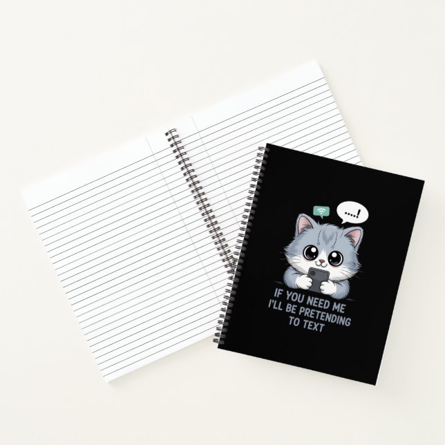 Texting Cat  Notebook (Inside)