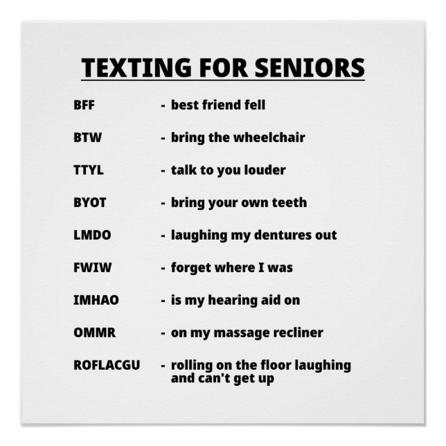 TEXTING FOR SENIORS POSTER (Front)