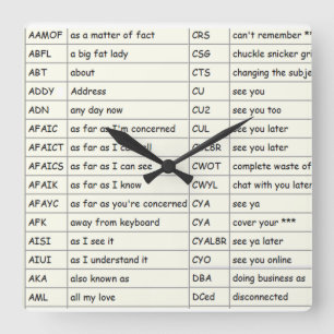 Texting - Wall Clock (A thur D)