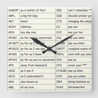 Texting - Wall Clock (A thur D)