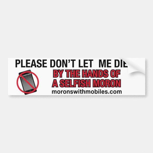 Texting While Driving Bumper Sticker 1 (Front)
