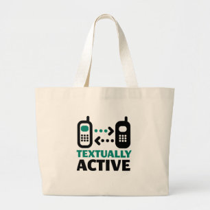 Textually Active Large Tote Bag