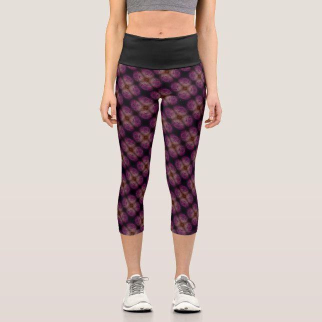Textura #5.0 de obra Horizonte Capri Leggings (Front)