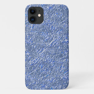 Textura rústica azul e efeito prateado iPhone 11 case
