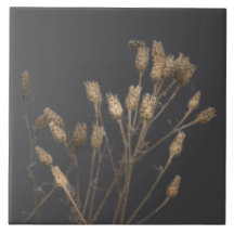 Textural Treasures of Winter on a Ceramic Tile - C