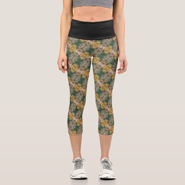 Texture #3 from work The Rock Capri Leggings (Front)