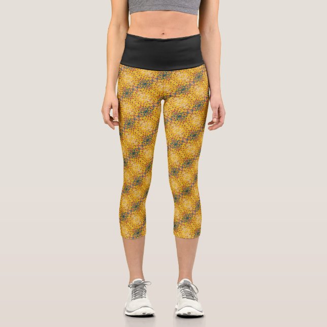 Texture #4 from the work Pineapple. SERIES Capri Leggings (Front)