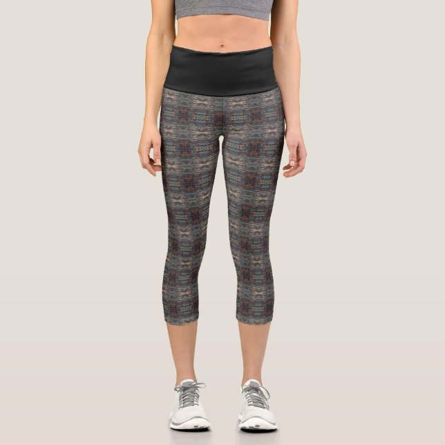 Texture #9 from work The Rock Capri Leggings (Front)