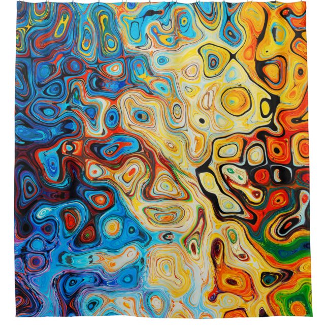 Texture abstract structure colourful shower curtain (Front)