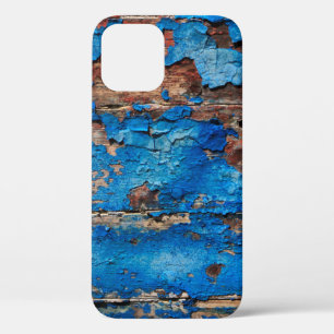 Texture background blue wood iPhone 12 case