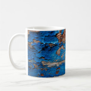 Texture background blue wood coffee mug