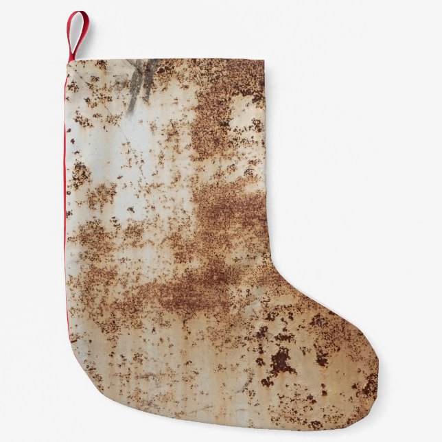 Texture background metal sheet small christmas stocking (Front)