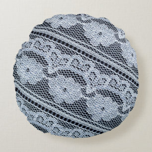 Texture, background, pattern. white lace fabric. T Round Cushion