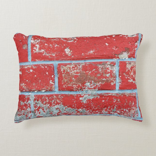Texture background surface wallpaper red blue bric decorative cushion (Front)