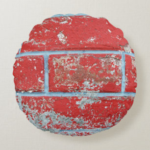 Texture background surface wallpaper red blue bric round cushion