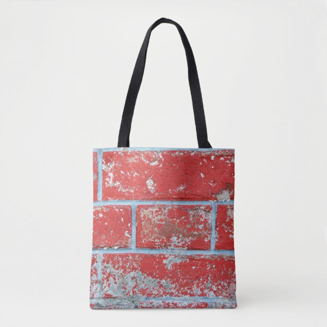 Texture background surface wallpaper red blue bric tote bag (Front)