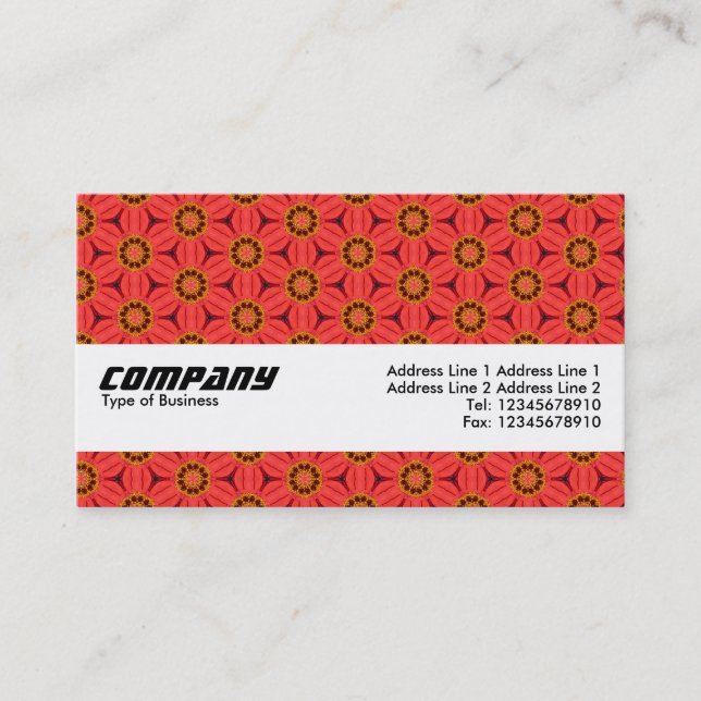 Texture Band - Red Flower Pattern Business Card (Front)