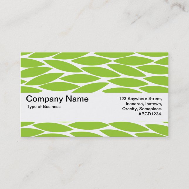 Texture Band V2 - Abstract Leaves - Martian Grn Business Card (Front)