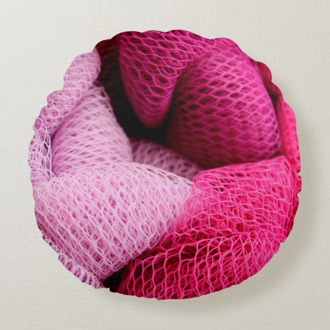 Texture braid weave mesh wallpaper round cushion (Front)