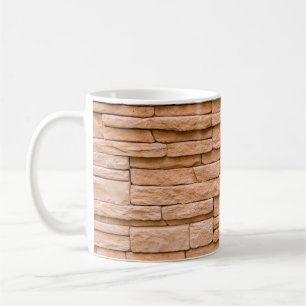 texture brick wall beige close up coffee mug