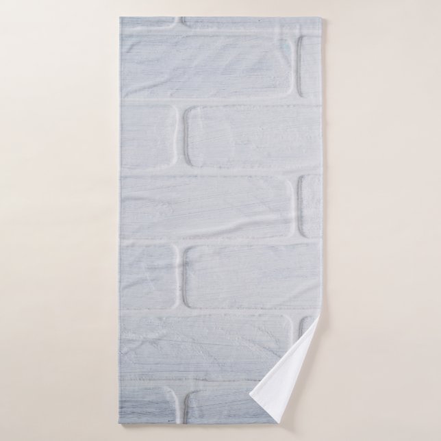 Texture brick wall white paint bath towel (Bath Towel)
