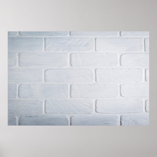 Texture brick wall white paint poster (Front)