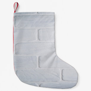 Texture brick wall white paint small christmas stocking