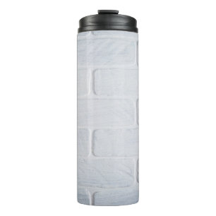 Texture brick wall white paint thermal tumbler