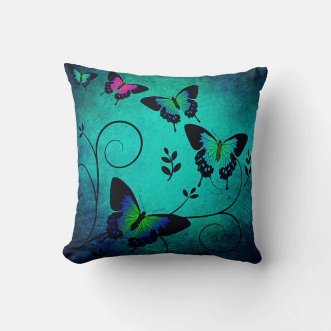 Texture butterflies background cushion (Front)