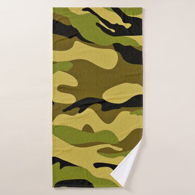Texture camouflage soldier surface bath towel (Bath Towel)