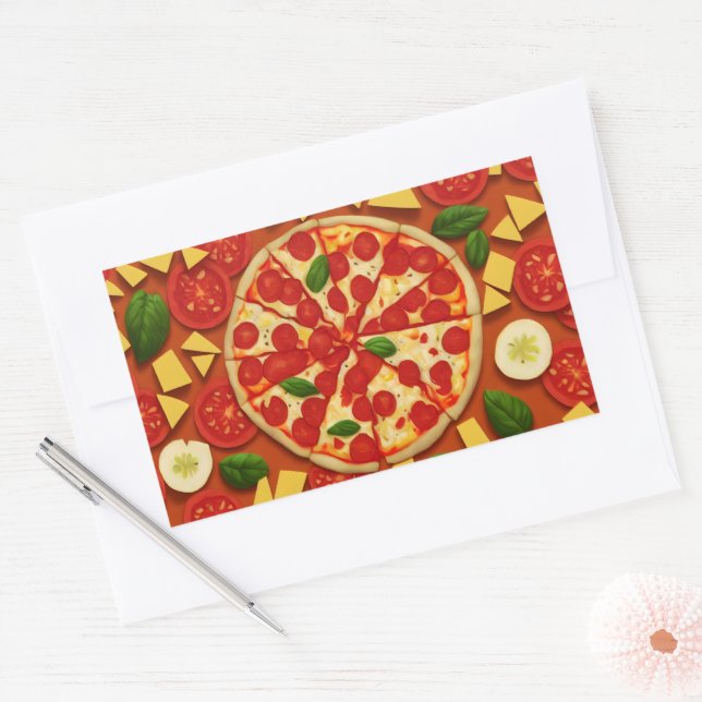 Texture cheese abstract cool food tomato rectangular sticker (Envelope)