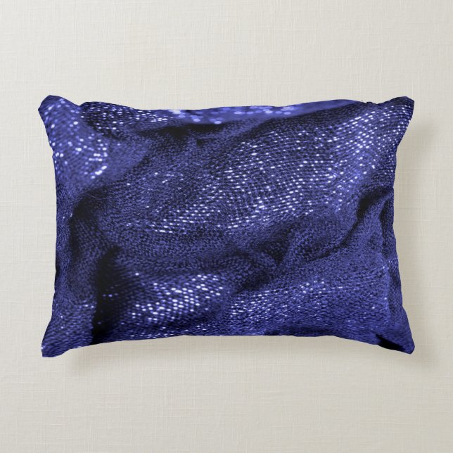 Texture. Dark blue fabric. Decorative background f Cushion (Front)