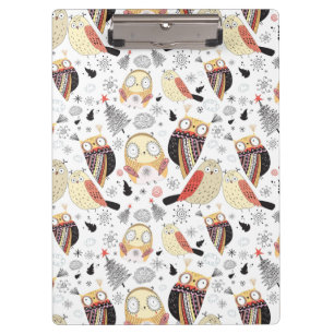 Texture funny owl clipboard