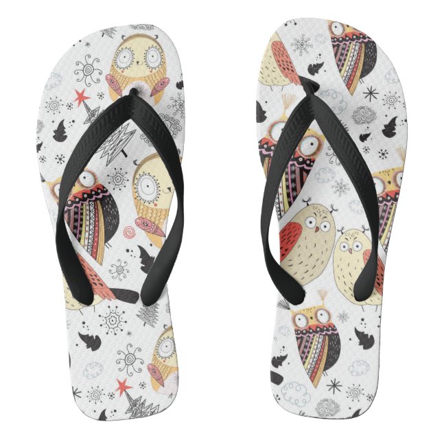 Texture funny owl flip flops (Footbed)