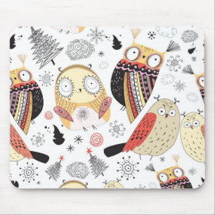 Texture funny owl mouse mat