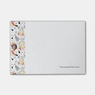 Texture funny owl post-it notes