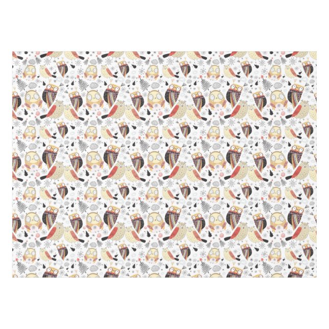 Texture funny owl tablecloth (Front (Horizontal))