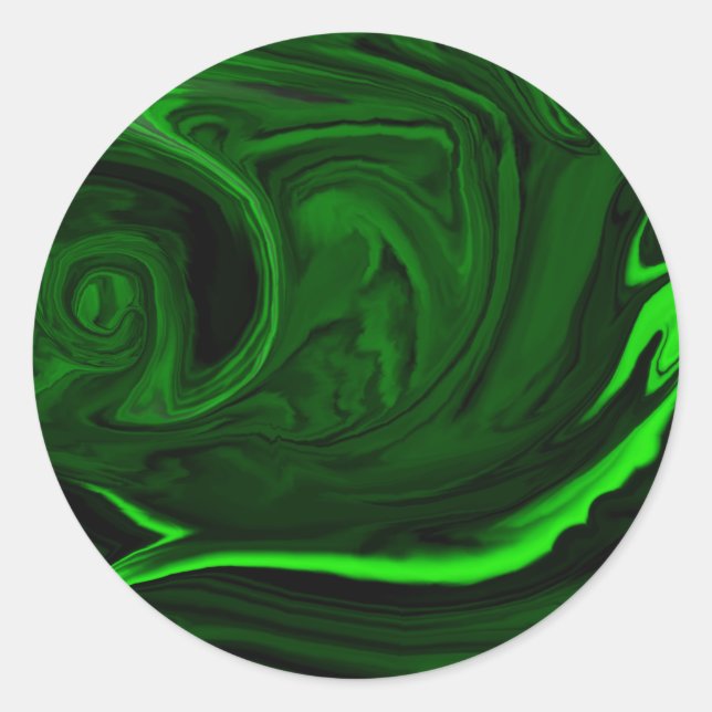 texture green malachite classic round sticker (Front)