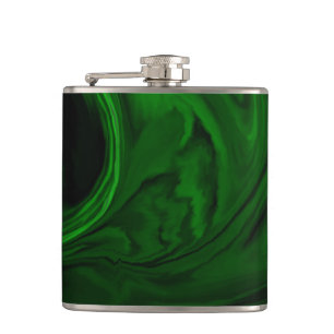 texture green malachite hip flask