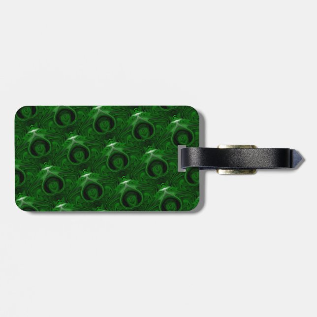 texture green malachite luggage tag (Back Horizontal)