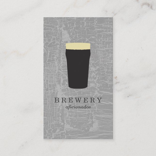 Texture Grey with Beer Glass Business Card (Front)