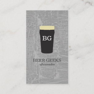 Texture Grey with Beer Glass with monogram Business Card